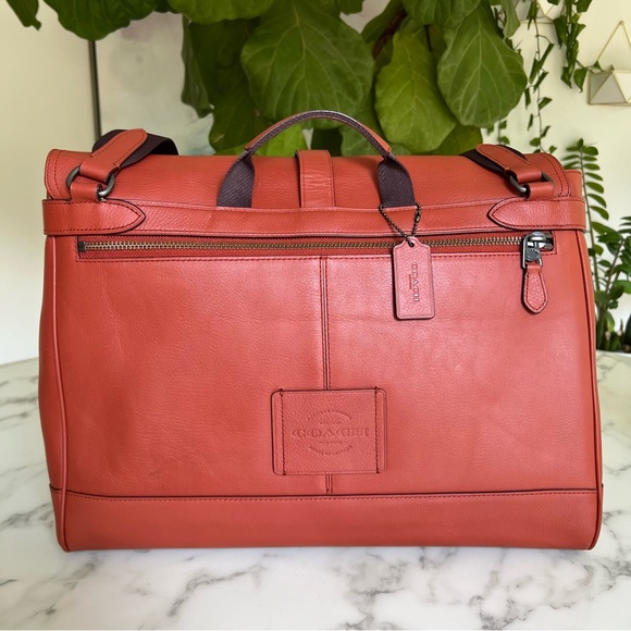 Coach Hudson Messenger Crossbody Laptop Bag Terracotta Leather - Picture 6 of 16